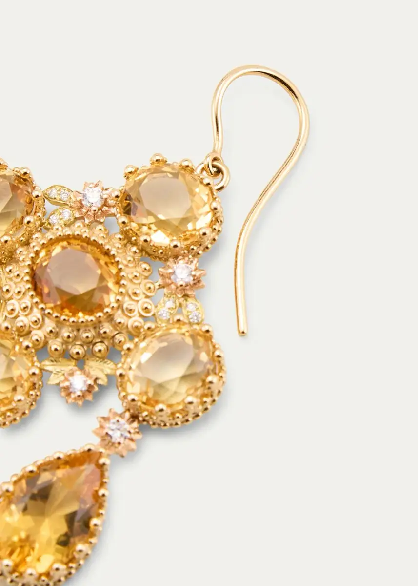 Mellerio 18K Yellow Gold Pierreries Citrine Girandole Earrings | Thumbnail 4 Mellerio 18K Yellow Gold Pierreries Citrine Girandole Earrings | Thumbnail 4