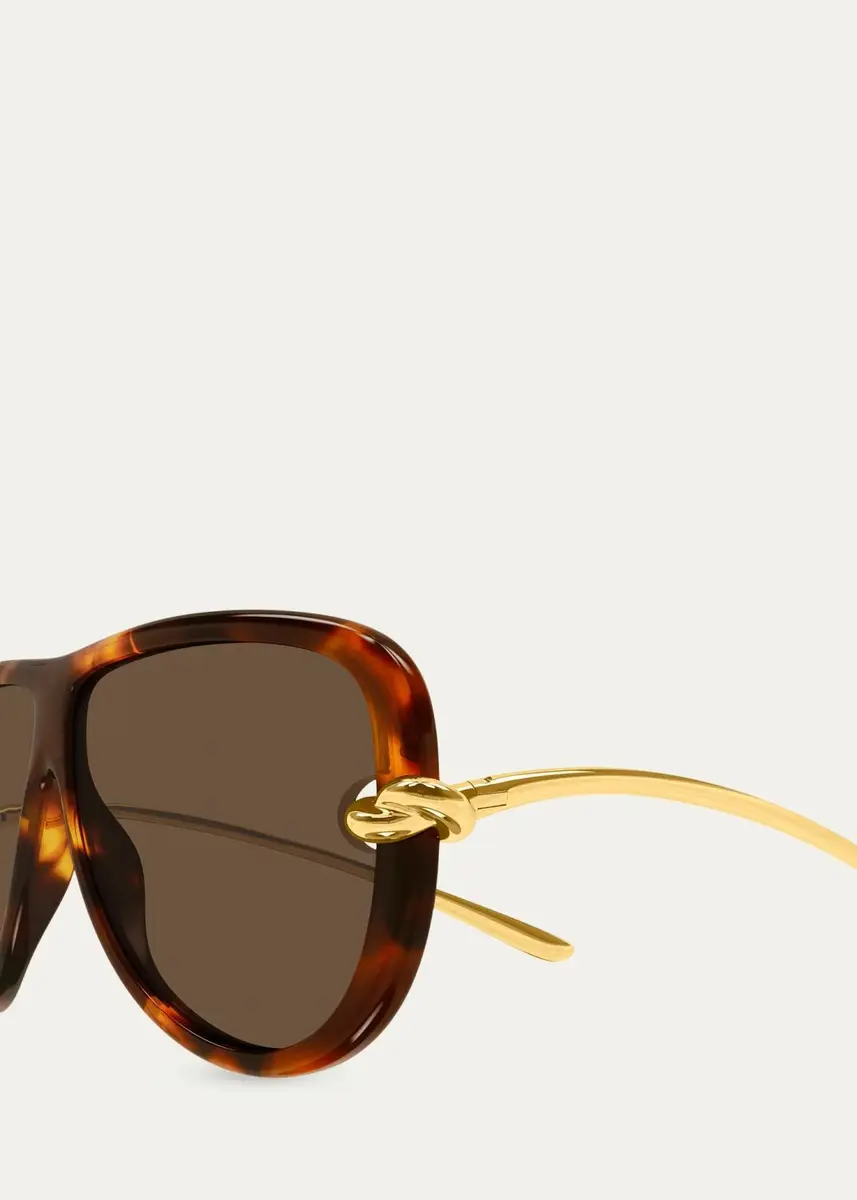 Bottega Veneta Knot 61MM Aviator Sunglasses | Thumbnail 3