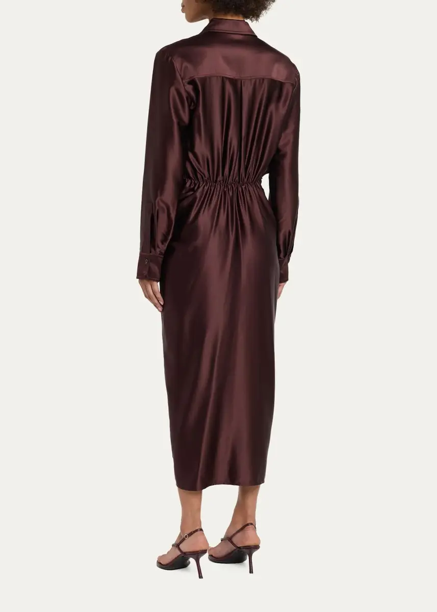 A.L.C. Mila Stretch Silk Midi Shirtdress | Thumbnail 3 A.L.C. Mila Stretch Silk Midi Shirtdress | Thumbnail 3