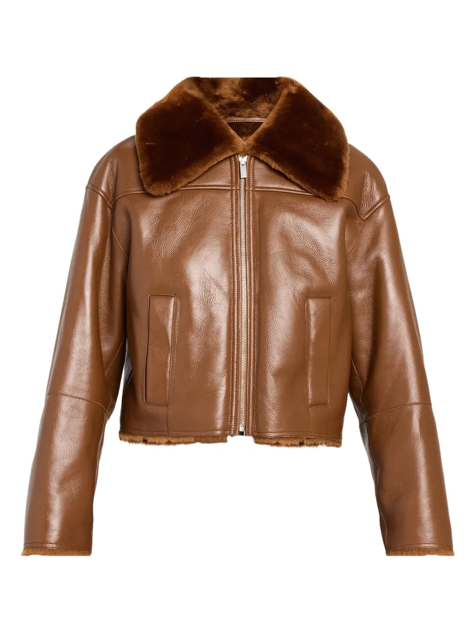Theory Crop Shearling Jacket