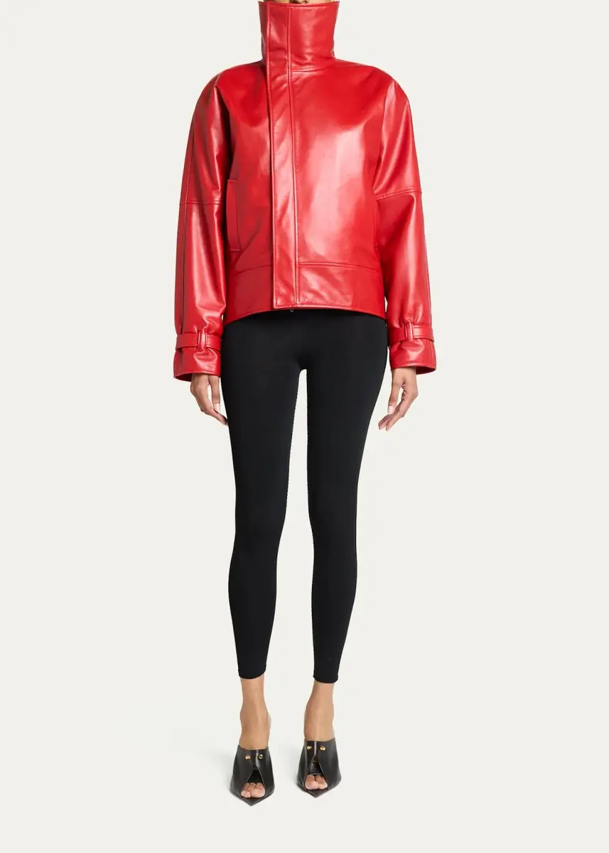 Balenciaga High Collar Leather Jacket | Thumbnail 2 Balenciaga High Collar Leather Jacket | Thumbnail 2