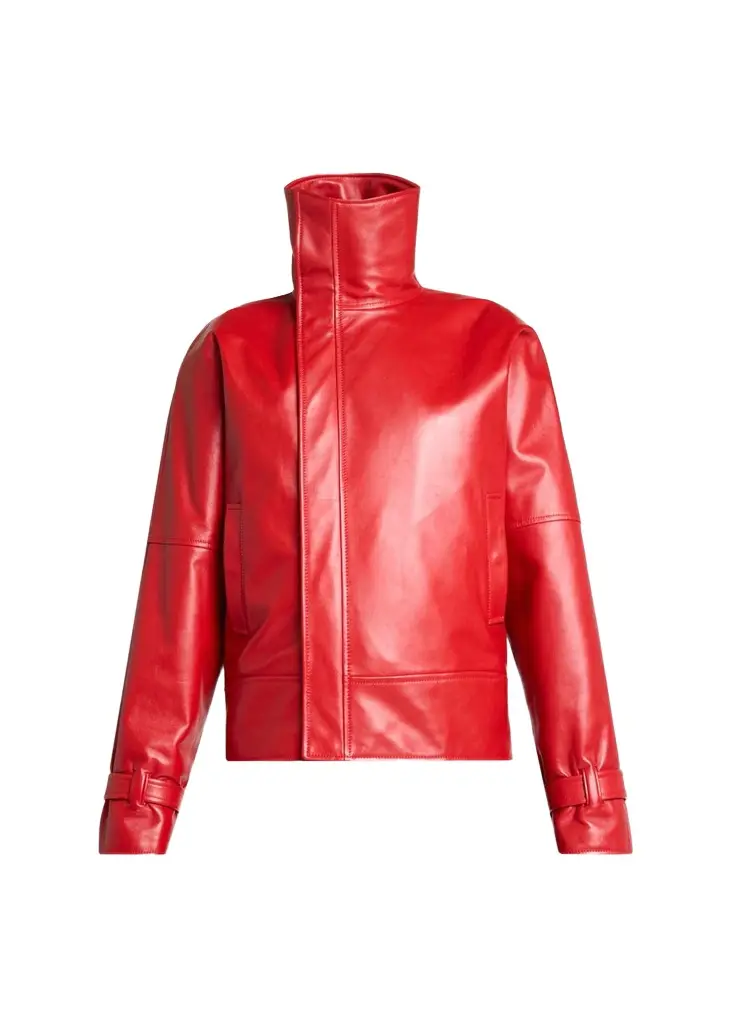 High Collar Leather Jacket High Collar Leather Jacket