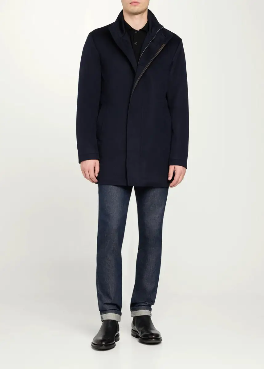 Cesare Attolini Men's Cashmere Stand-Collar Car Coat | Thumbnail 2 Cesare Attolini Men's Cashmere Stand-Collar Car Coat | Thumbnail 2
