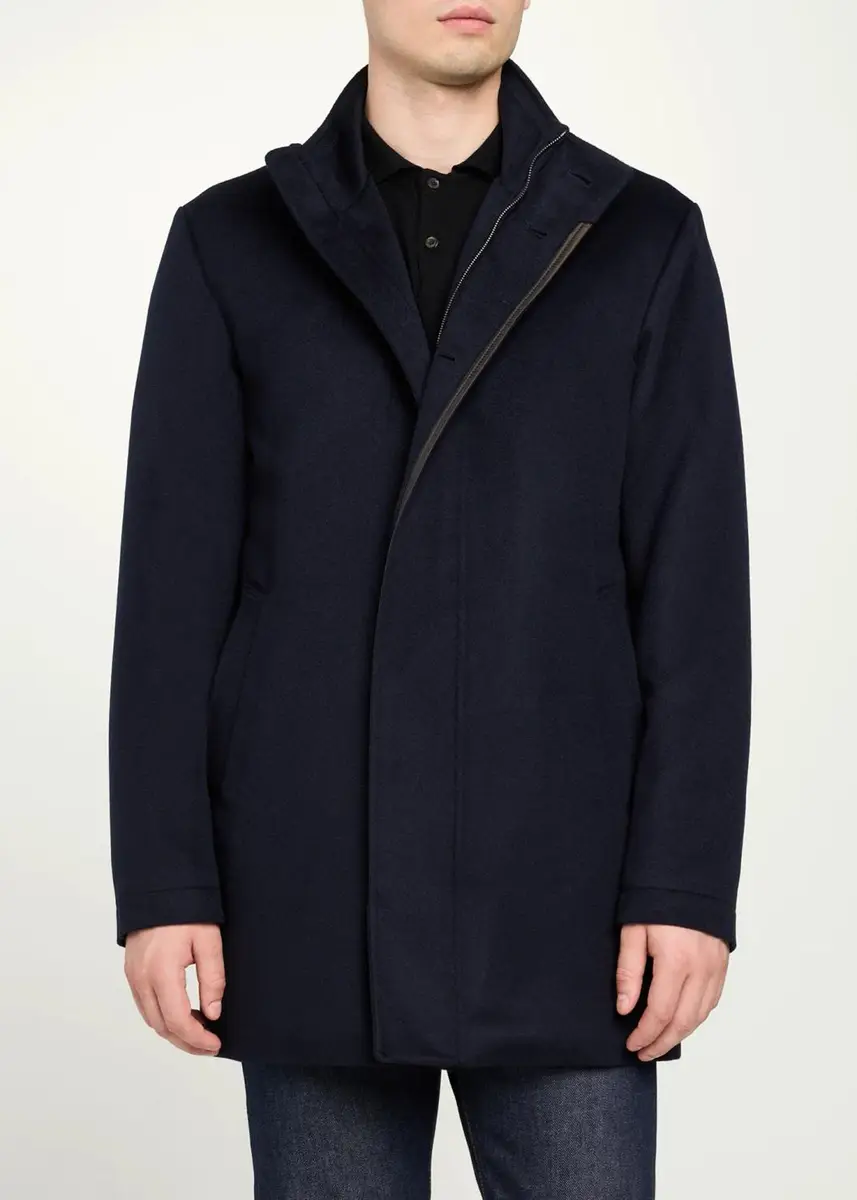Cesare Attolini Men's Cashmere Stand-Collar Car Coat | Thumbnail 4 Cesare Attolini Men's Cashmere Stand-Collar Car Coat | Thumbnail 4