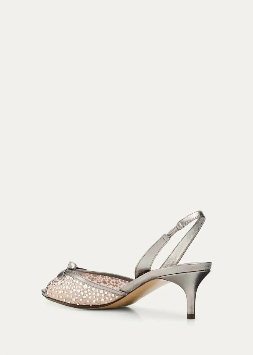 Alexandre Birman 50mm Clarita Embellished Mesh and Metallic Leather Sandals | Thumbnail 2