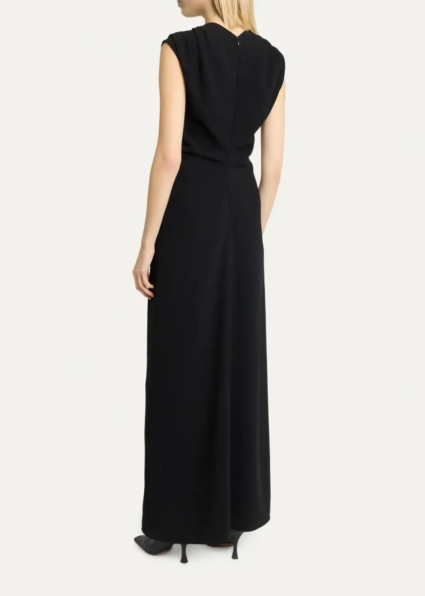 Proenza Schouler Geraldine Plunging Double Crepe Sleeveless Maxi Dress | Thumbnail 3