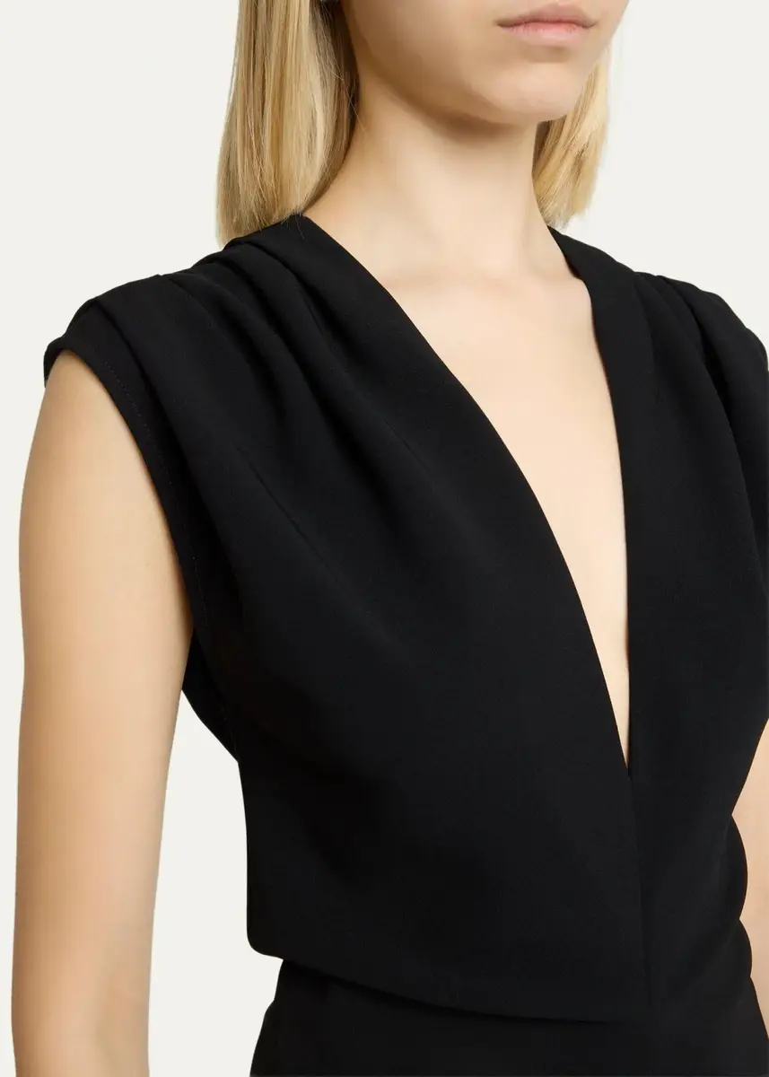 Proenza Schouler Geraldine Plunging Double Crepe Sleeveless Maxi Dress | Thumbnail 5