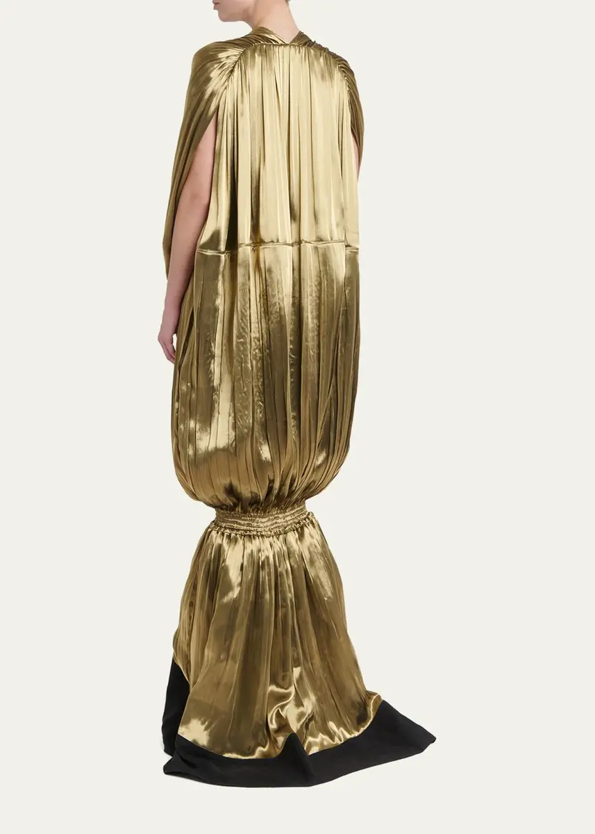 Ferragamo Plunging Fluid Lamé Balloon Mermaid Gown | Thumbnail 3 Ferragamo Plunging Fluid Lamé Balloon Mermaid Gown | Thumbnail 3