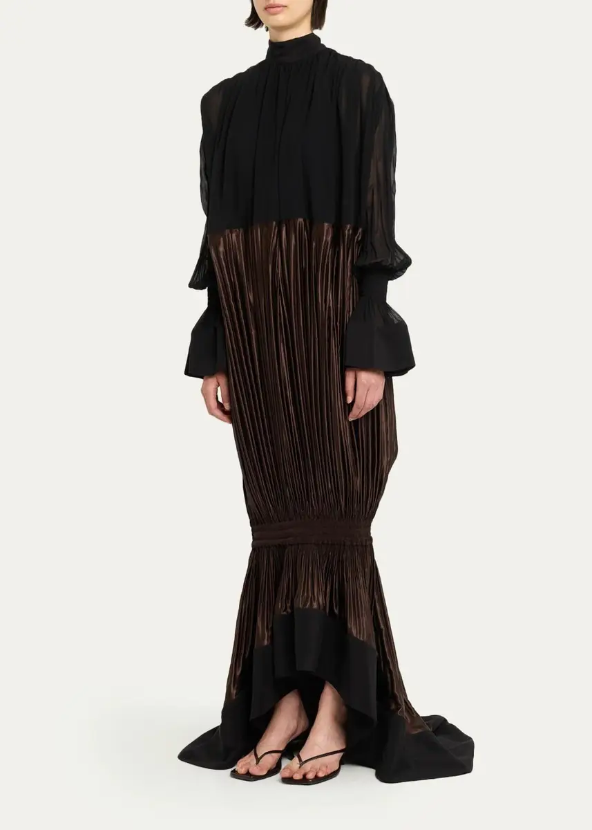 Ferragamo Plunging Fluid Lamé Balloon Mermaid Gown | Thumbnail 8 Ferragamo Plunging Fluid Lamé Balloon Mermaid Gown | Thumbnail 8