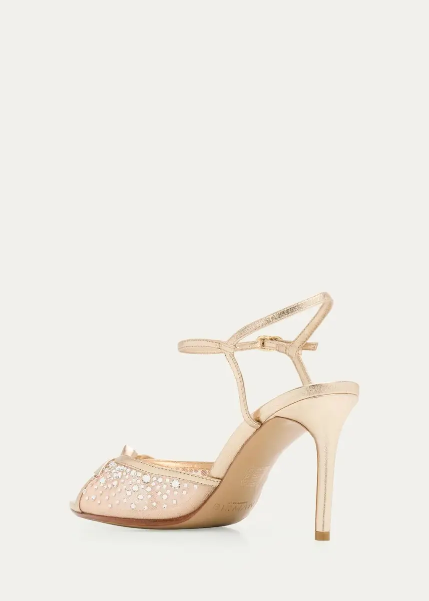 Alexandre Birman 85mm Clarita Embellished Mesh and Metallic Leather Sandals | Thumbnail 2