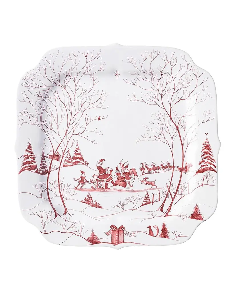 Juliska Country Estate Winter Frolic Ruby Santa's Cookie Tray