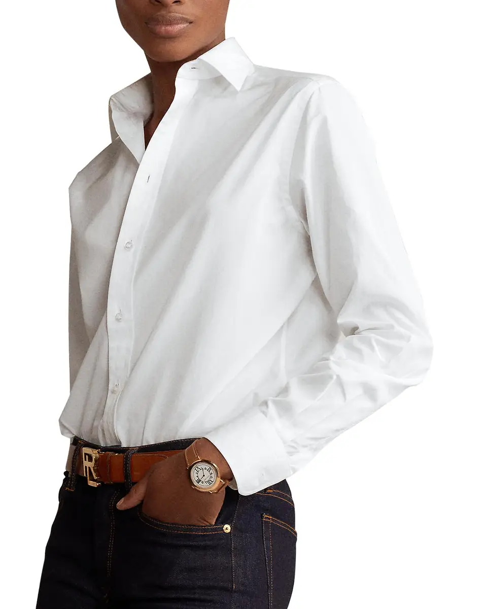 Ralph Lauren Collection High-Low Cotton Boyfriend Blouse | Thumbnail 3 Ralph Lauren Collection High-Low Cotton Boyfriend Blouse | Thumbnail 3