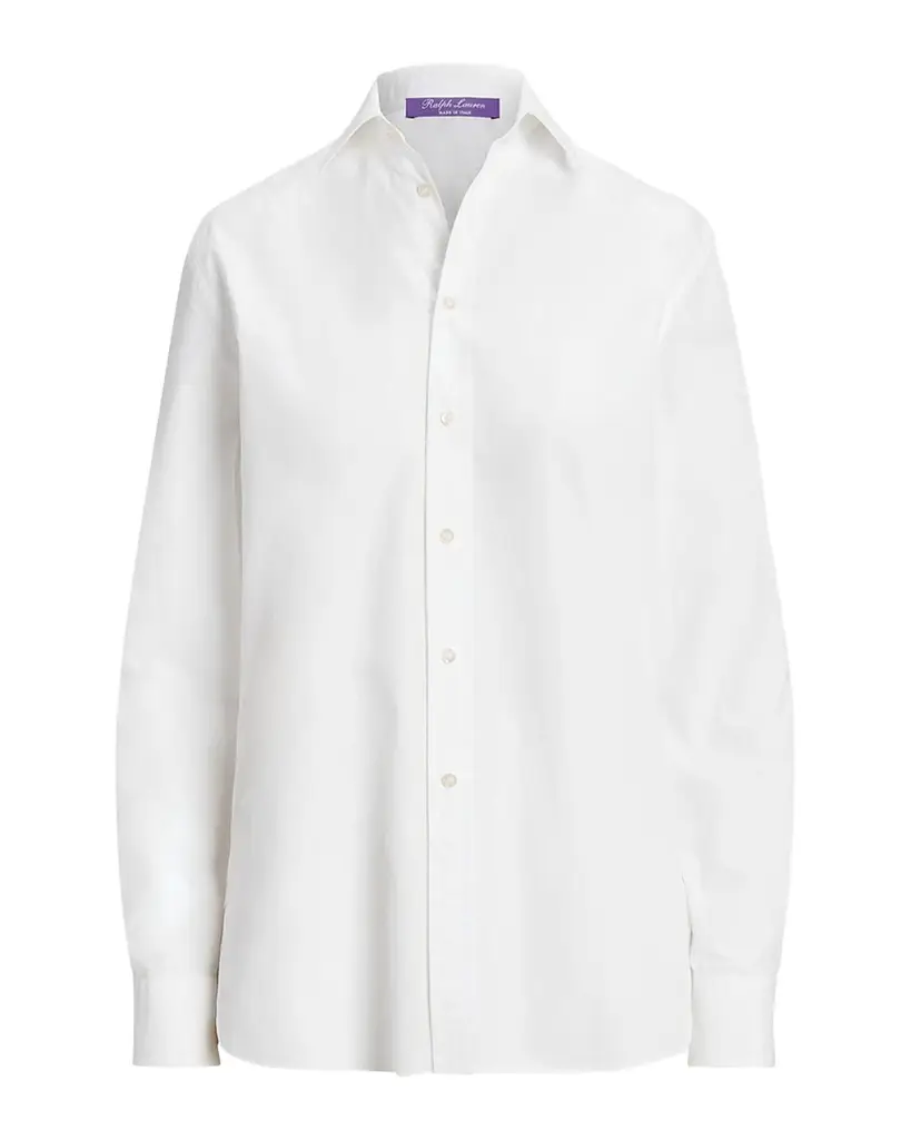Ralph Lauren Collection High-Low Cotton Boyfriend Blouse