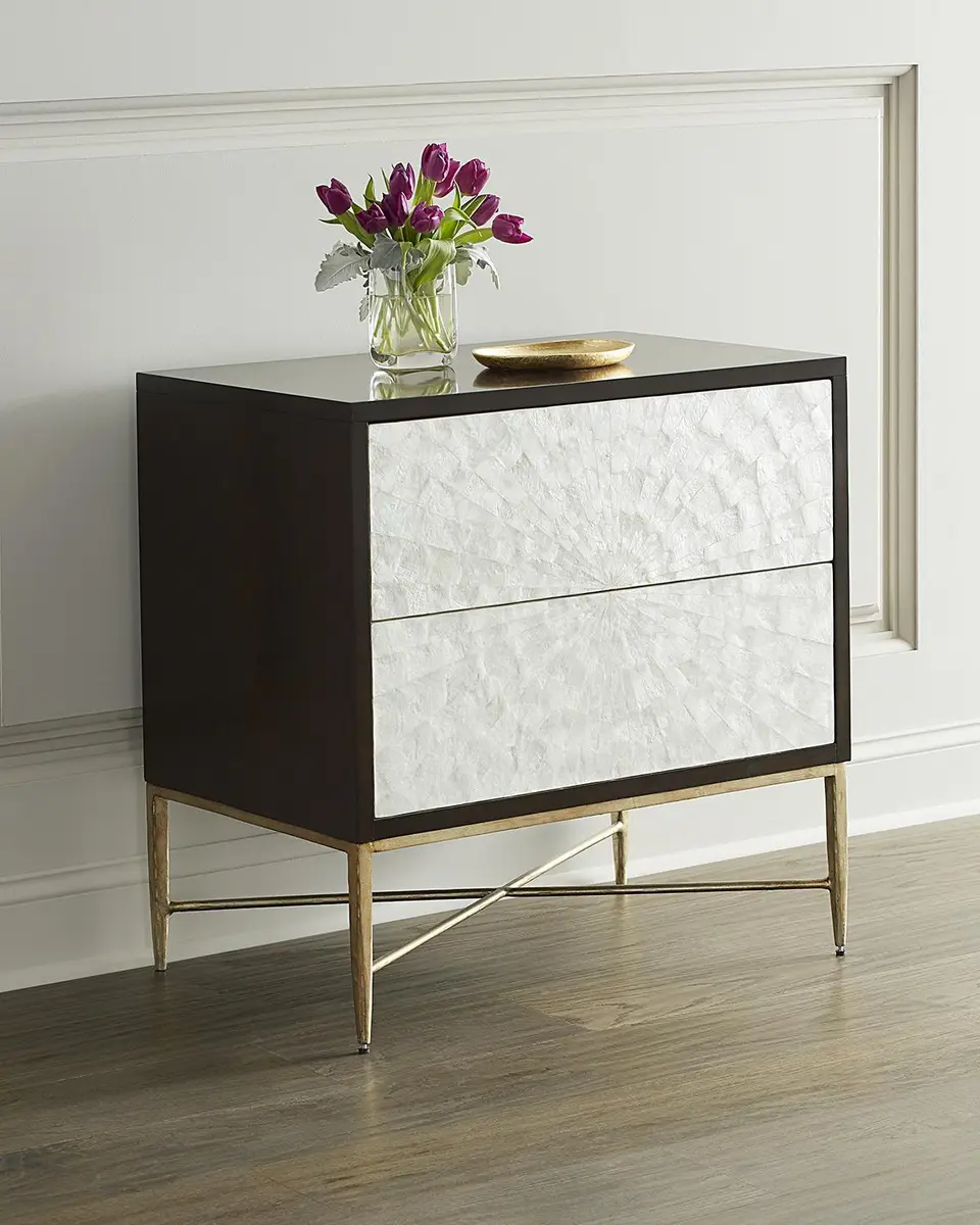 Bernhardt Interiors Adagio Night Stand with Inlaid Capiz Shell