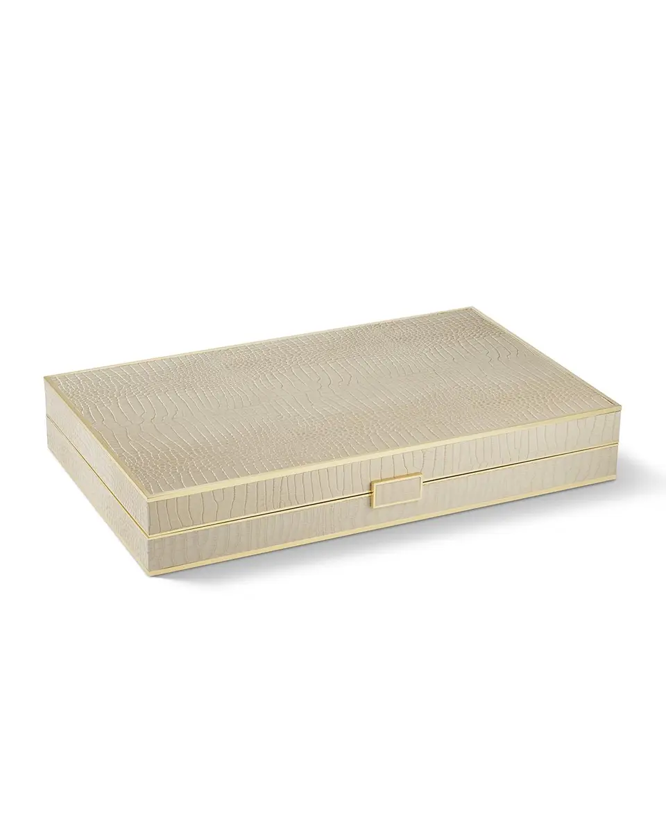 AERIN Croc-Embossed Leather Backgammon Set | Thumbnail 2 AERIN Croc-Embossed Leather Backgammon Set | Thumbnail 2