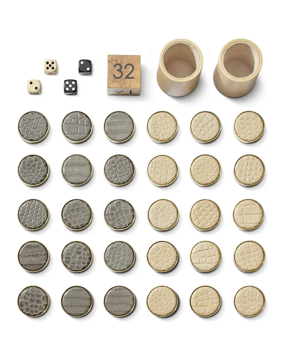 AERIN Croc-Embossed Leather Backgammon Set | Thumbnail 3 AERIN Croc-Embossed Leather Backgammon Set | Thumbnail 3