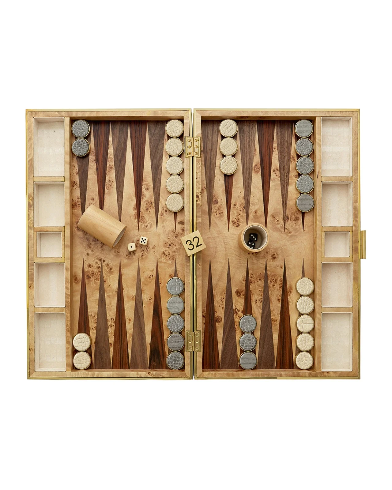 Croc-Embossed Leather Backgammon Set Croc-Embossed Leather Backgammon Set