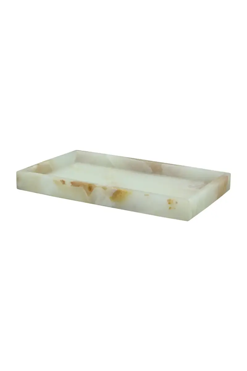 Marble Crafter Eris Collection Light Green Onyx Small Vanity Tray | Thumbnail 2