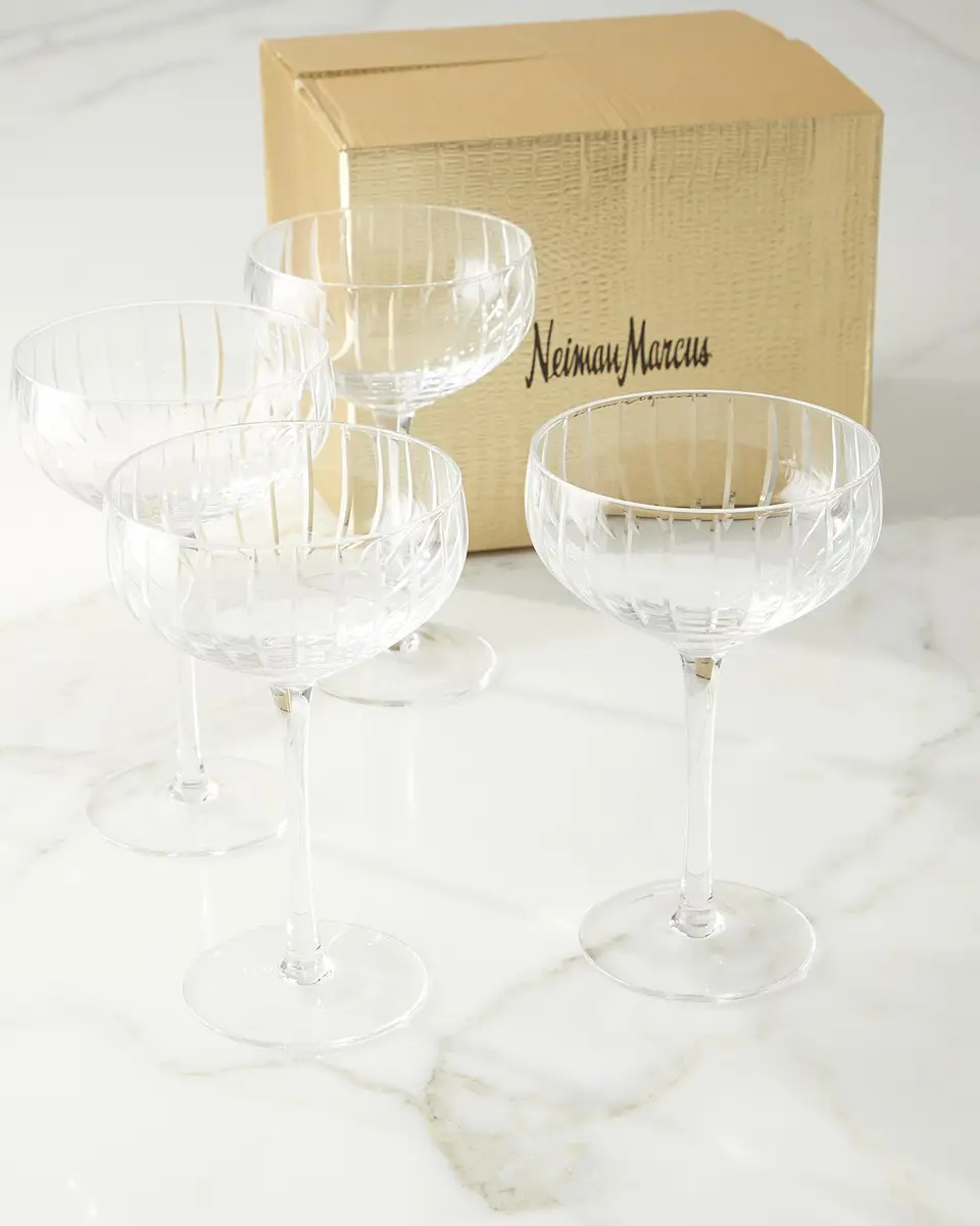 Neiman Marcus Cut Coupe Glass, Set of 4 | Thumbnail 3 Neiman Marcus Cut Coupe Glass, Set of 4 | Thumbnail 3