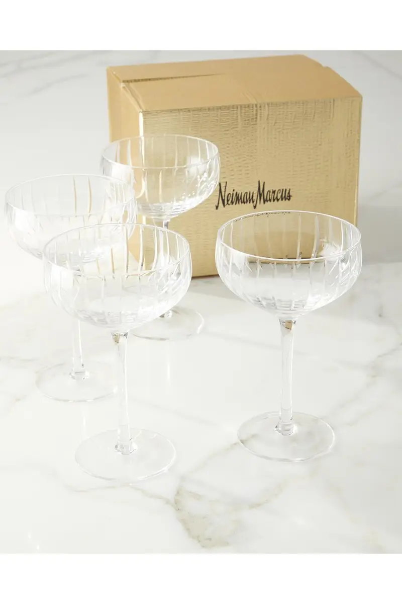 Neiman Marcus Cut Coupe Glass, Set of 4 | Thumbnail 5 Neiman Marcus Cut Coupe Glass, Set of 4 | Thumbnail 5