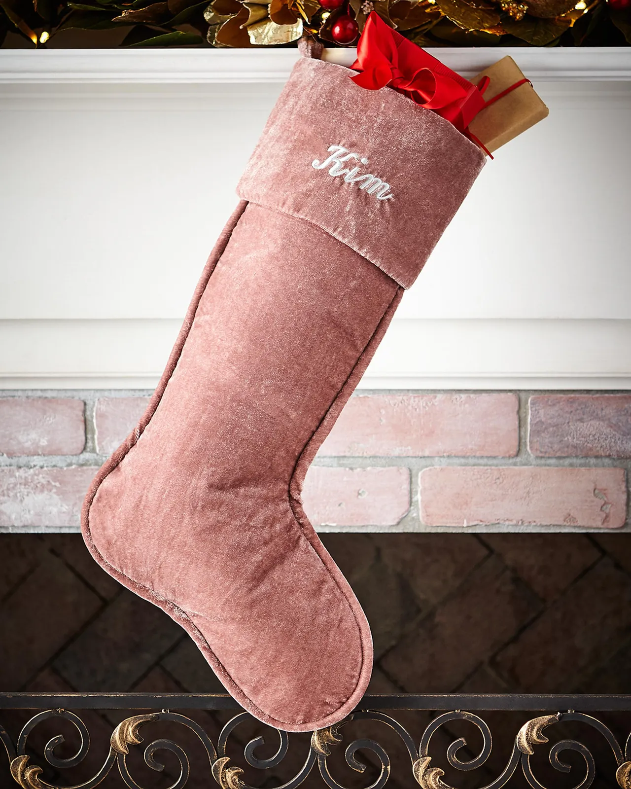 D. Stevens Personalized Velvet Christmas Stocking