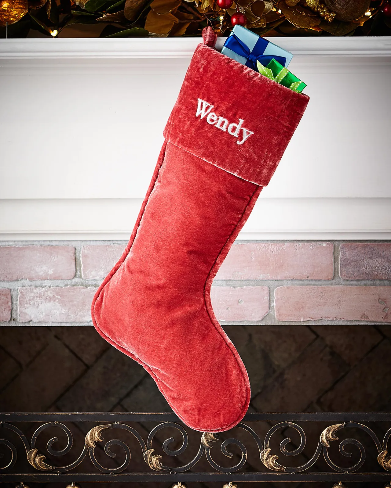 D. Stevens Personalized Velvet Christmas Stocking