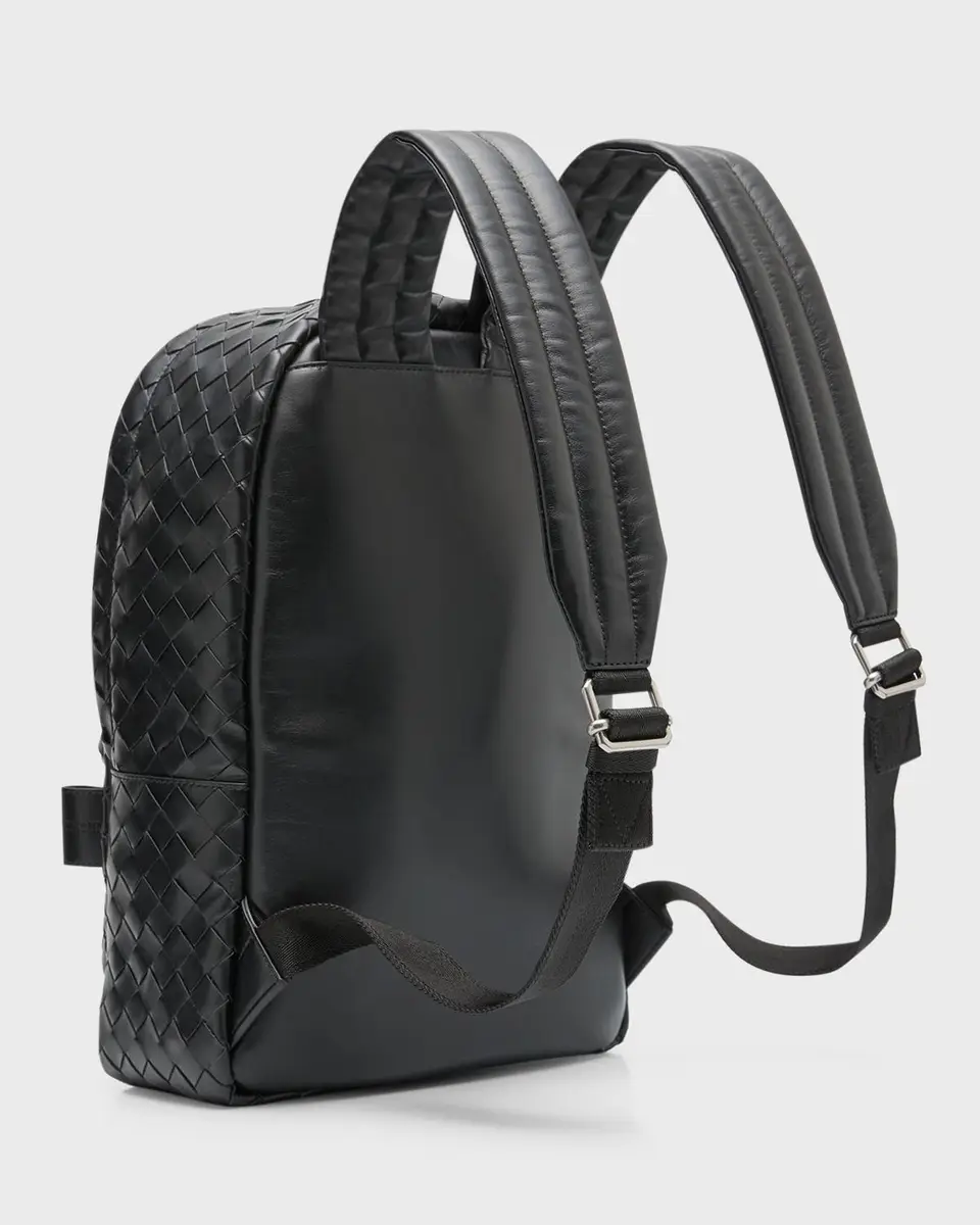 Bottega Veneta Men's Small Intrecciato Leather Backpack | Thumbnail 4 Bottega Veneta Men's Small Intrecciato Leather Backpack | Thumbnail 4