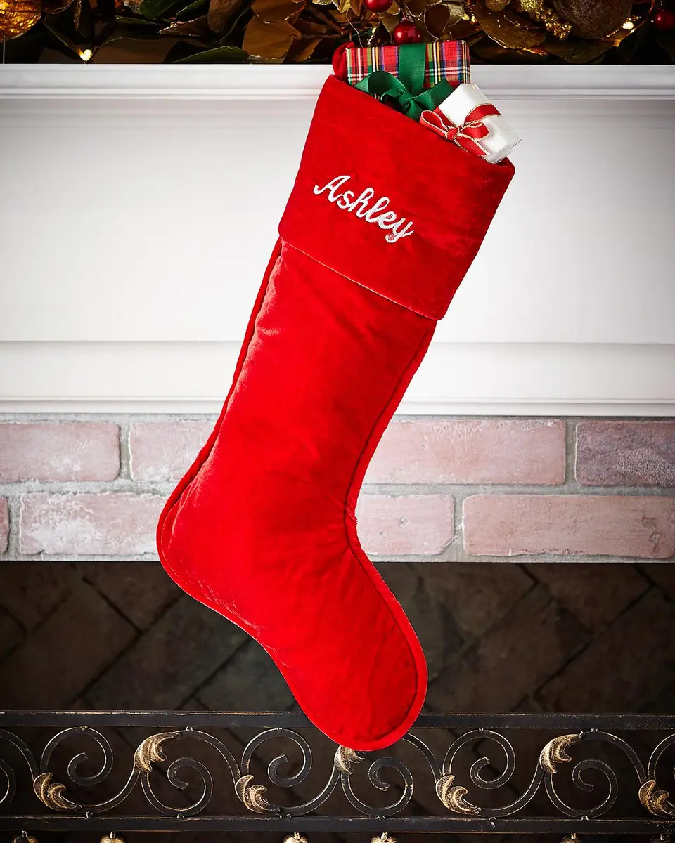 D. Stevens Personalized Velvet Christmas Stocking | Thumbnail 2 D. Stevens Personalized Velvet Christmas Stocking | Thumbnail 2