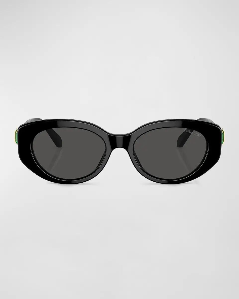 Swarovski Crystal-Embellished Acetate Oval Sunglasses | Thumbnail 3 Swarovski Crystal-Embellished Acetate Oval Sunglasses | Thumbnail 3