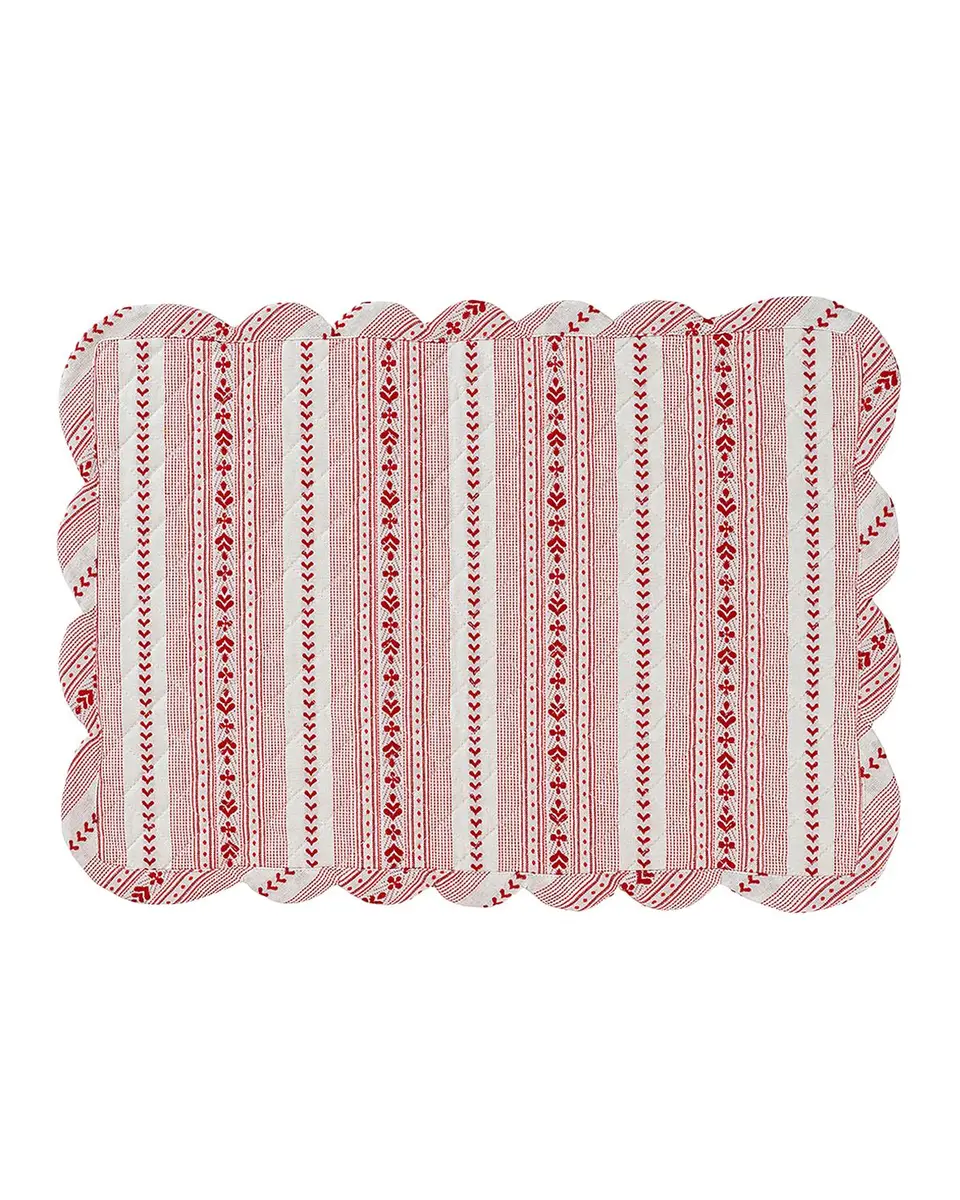 Juliska Villa Stripe Ruby Quilted Placemat | Thumbnail 3 Juliska Villa Stripe Ruby Quilted Placemat | Thumbnail 3