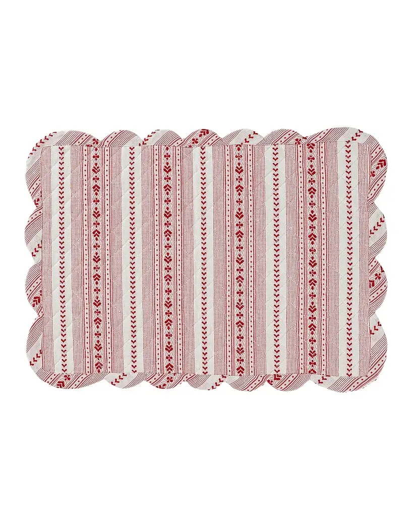 Villa Stripe Ruby Quilted Placemat Villa Stripe Ruby Quilted Placemat