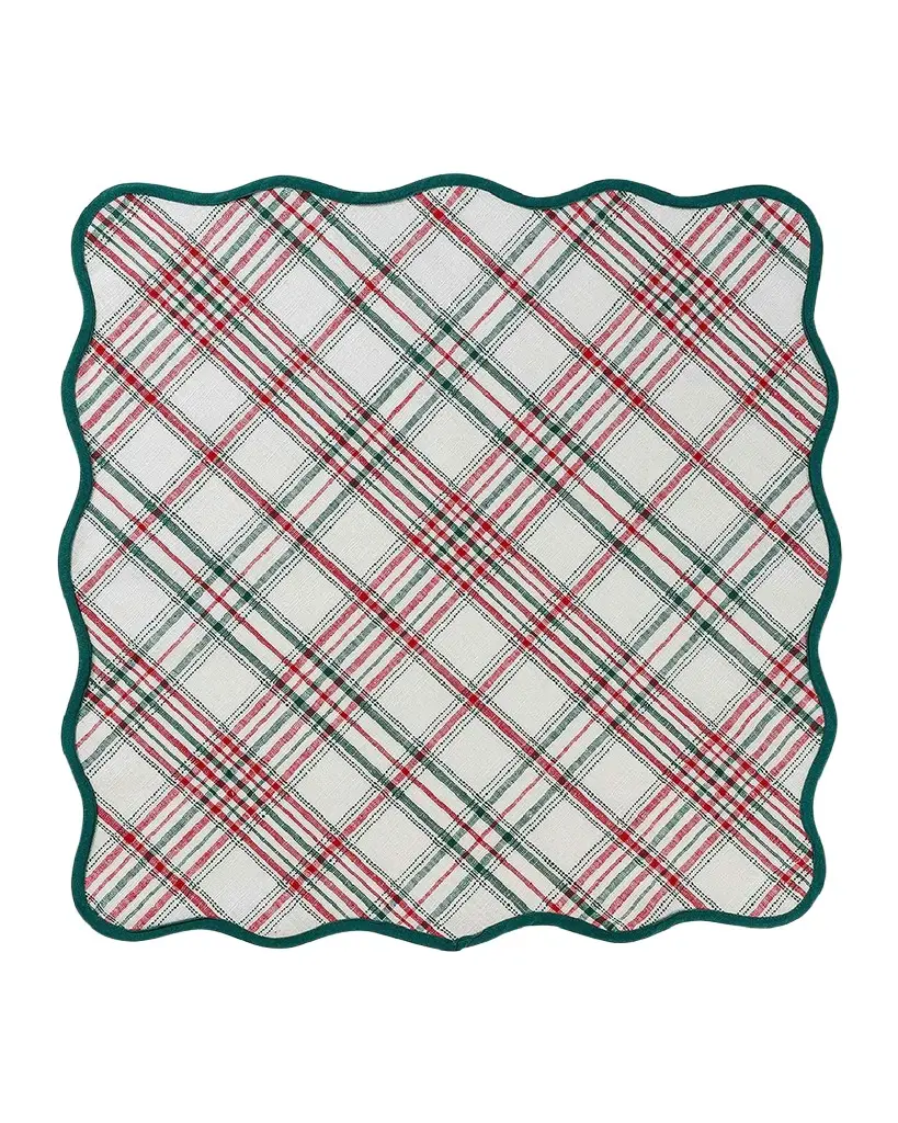 Merry Tartan Tablecloth, 52" Square Merry Tartan Tablecloth, 52" Square