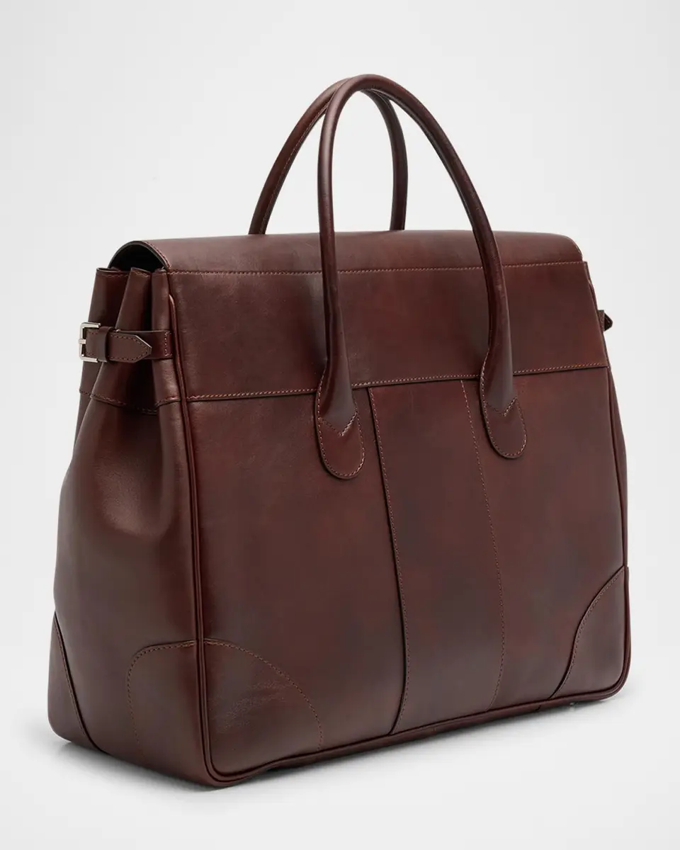 Brunello Cucinelli Men's Leather Travel Bag | Thumbnail 3 Brunello Cucinelli Men's Leather Travel Bag | Thumbnail 3