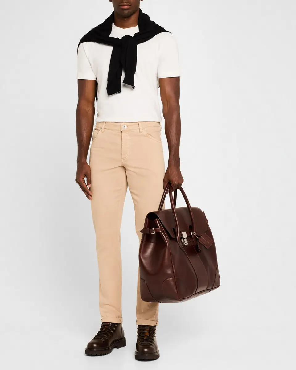Brunello Cucinelli Men's Leather Travel Bag | Thumbnail 5 Brunello Cucinelli Men's Leather Travel Bag | Thumbnail 5