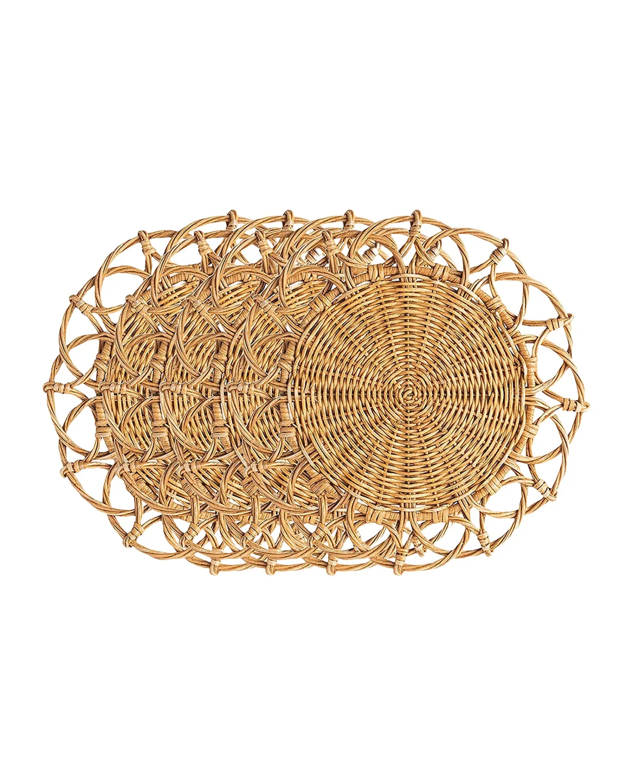 Juliska Provence Rattan Whitewash Placemats, Set of 4