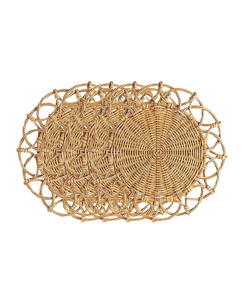 Provence Rattan Whitewash Placemats, Set of 4 Provence Rattan Whitewash Placemats, Set of 4