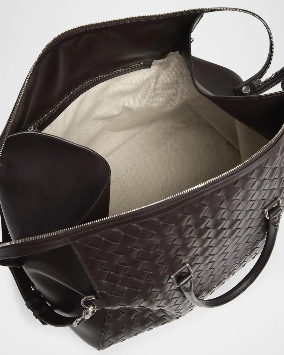 Bottega Veneta Men's Intrecciato Leather Weekender Duffel Bag | Thumbnail 4 Bottega Veneta Men's Intrecciato Leather Weekender Duffel Bag | Thumbnail 4