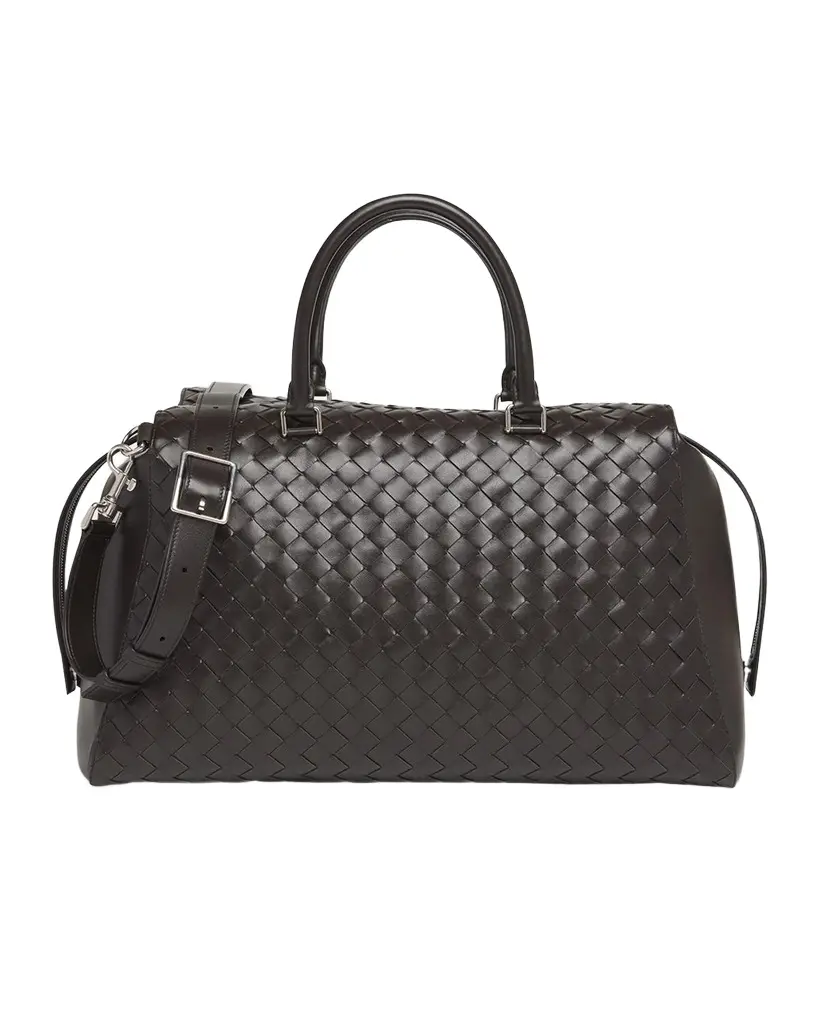 Bottega Veneta Men's Intrecciato Leather Weekender Duffel Bag