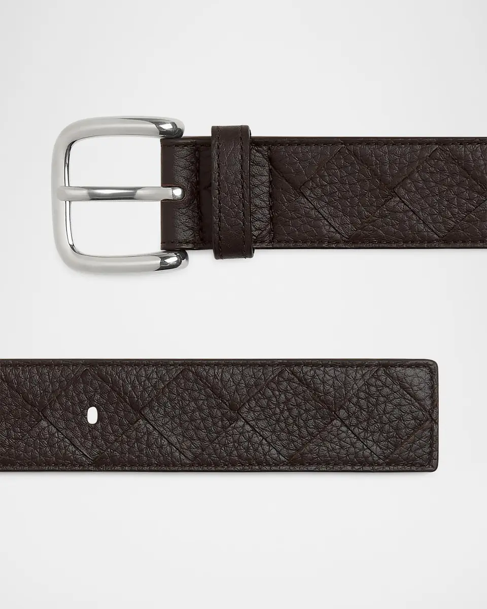 Bottega Veneta Men's Intrecciato Leather Belt | Thumbnail 4 Bottega Veneta Men's Intrecciato Leather Belt | Thumbnail 4