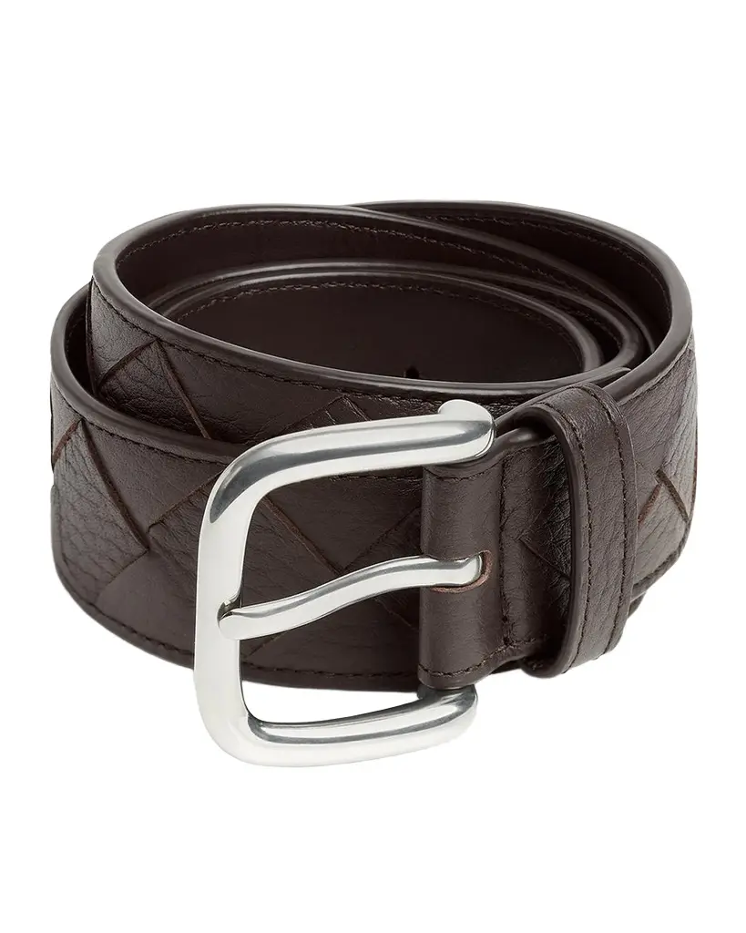 Bottega Veneta Men's Intrecciato Leather Belt