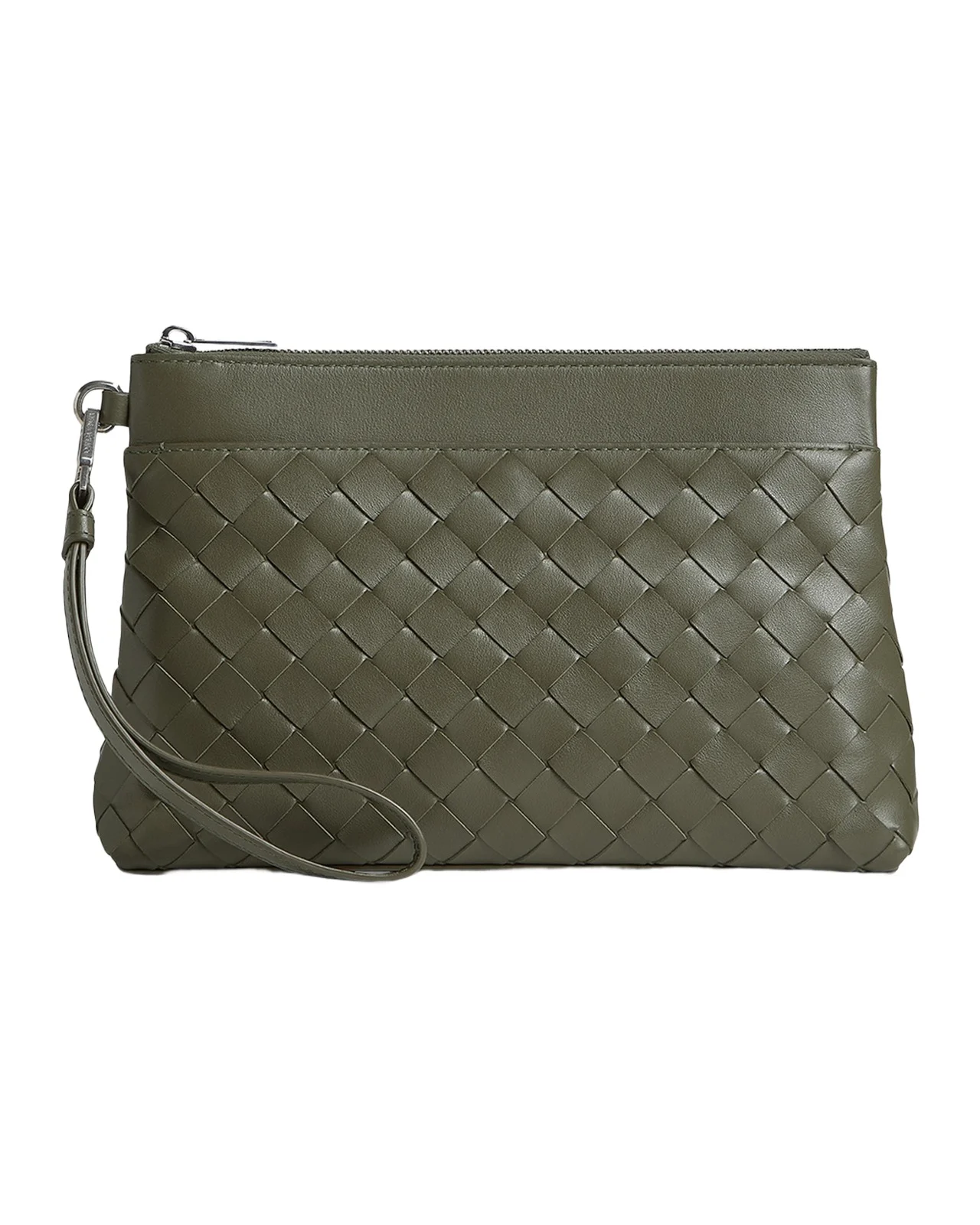 Bottega Veneta Men's Intrecciato Prism Leather Pouch with Wristlet