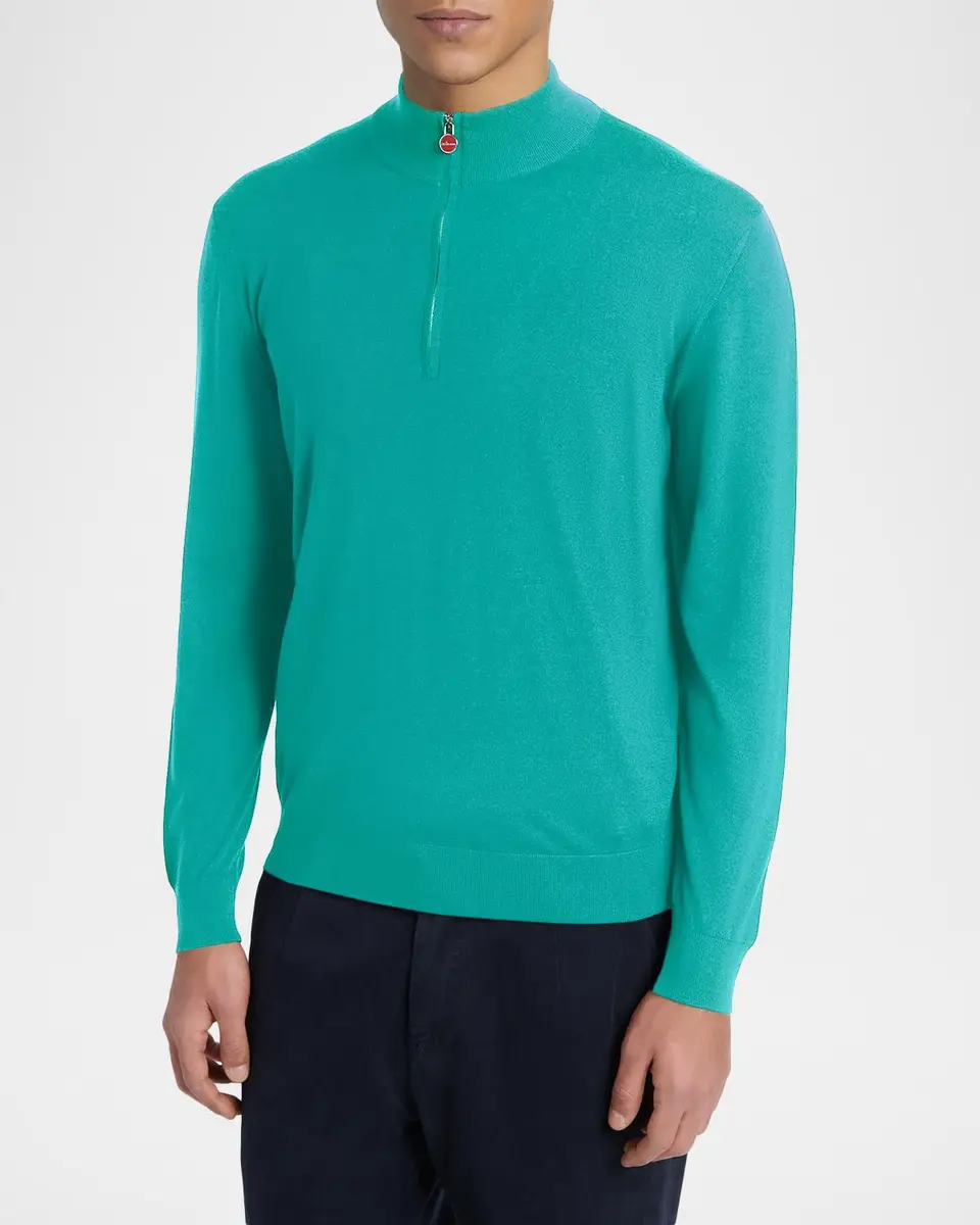 Kiton Men's Wool Mock Turtleneck Sweater | Thumbnail 3