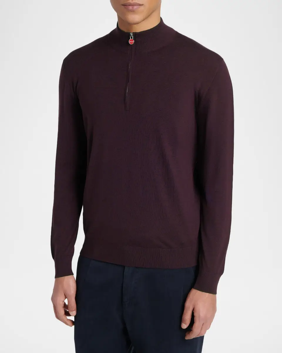 Kiton Men's Wool Mock Turtleneck Sweater | Thumbnail 3