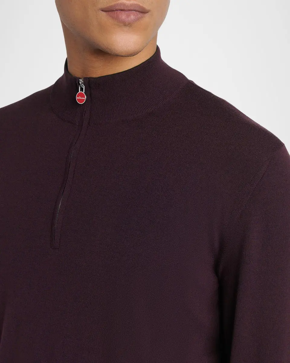 Kiton Men's Wool Mock Turtleneck Sweater | Thumbnail 4