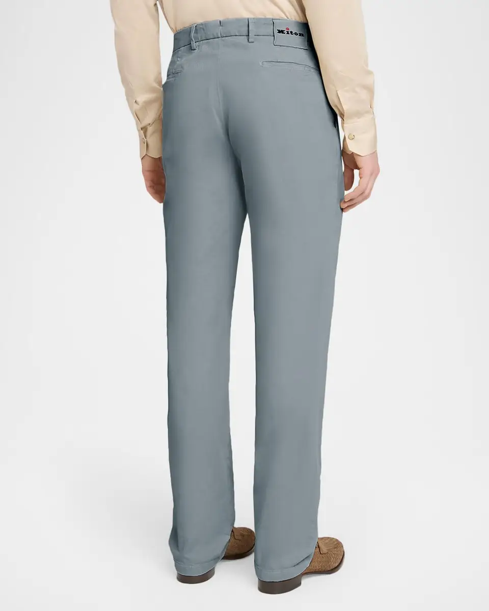 Kiton Men's Flat-Front Slim-Fit Trousers | Thumbnail 3 Kiton Men's Flat-Front Slim-Fit Trousers | Thumbnail 3