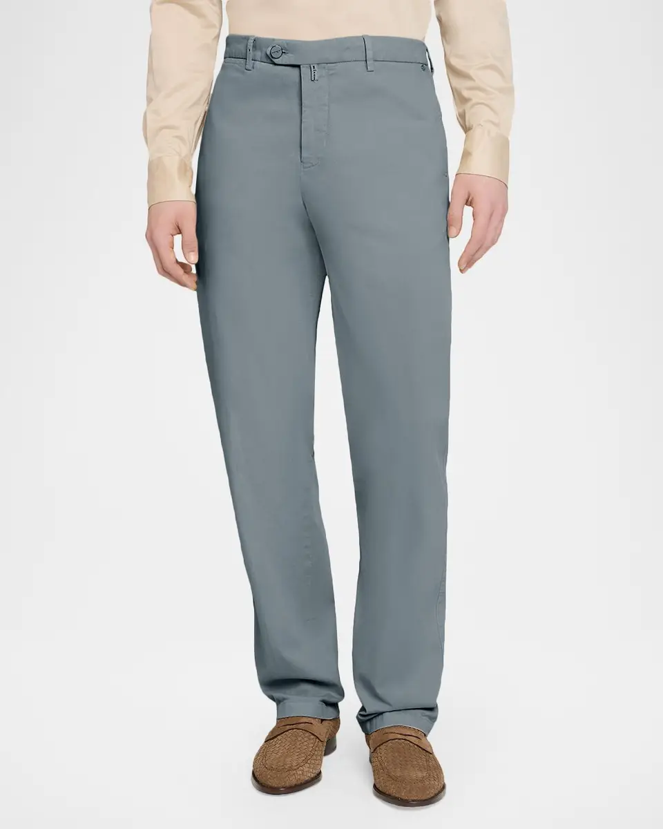 Kiton Men's Flat-Front Slim-Fit Trousers | Thumbnail 4 Kiton Men's Flat-Front Slim-Fit Trousers | Thumbnail 4