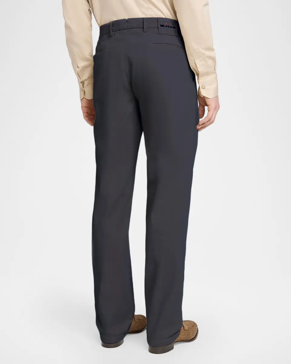 Kiton Men's Stretch Tapered Leg Flat-Front Trousers | Thumbnail 3