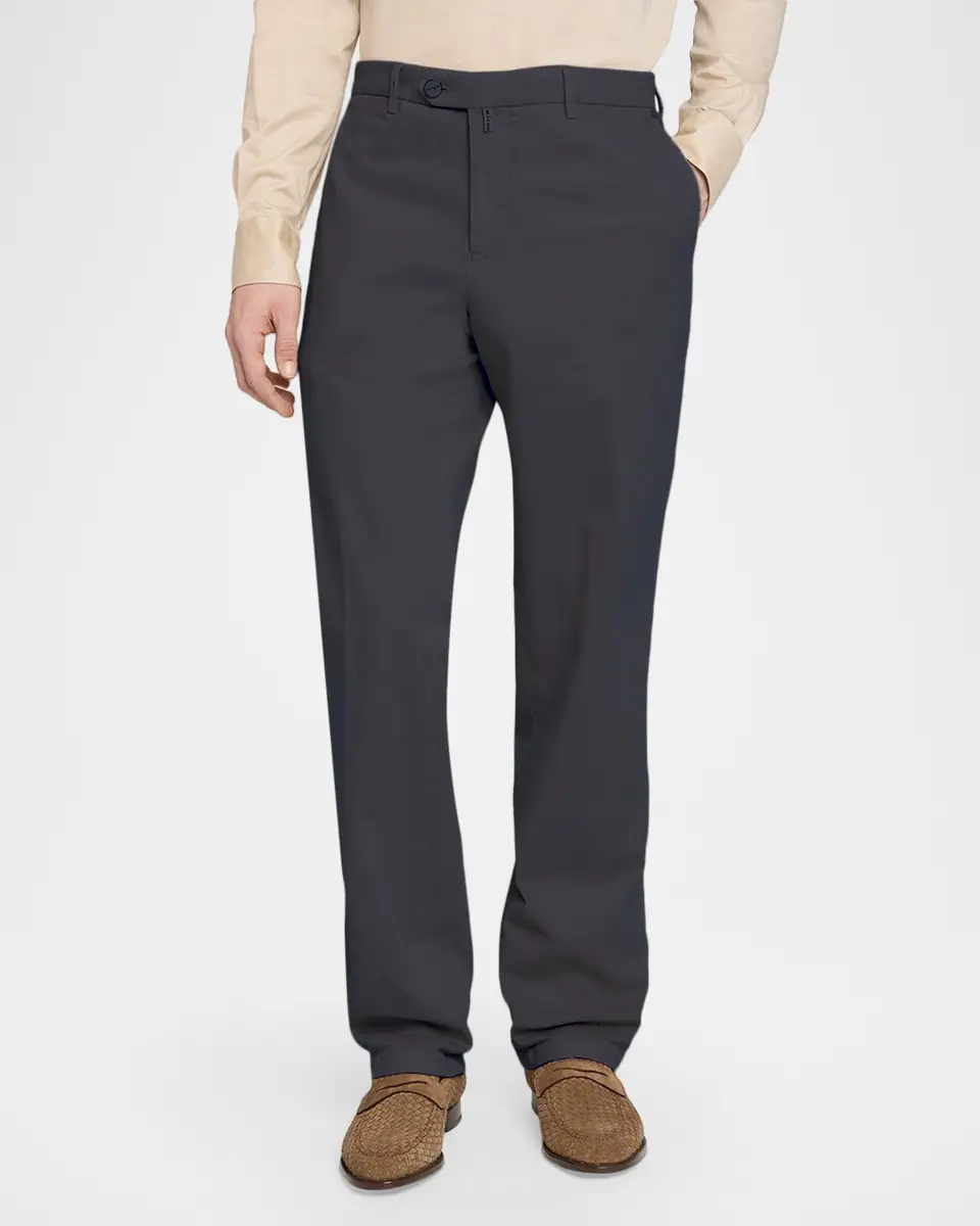 Kiton Men's Stretch Tapered Leg Flat-Front Trousers | Thumbnail 4