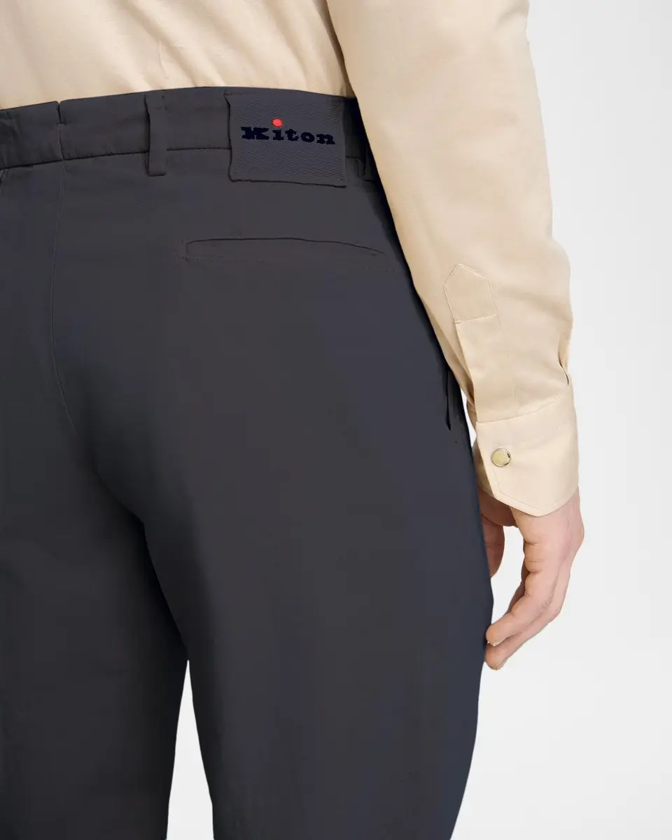 Kiton Men's Stretch Tapered Leg Flat-Front Trousers | Thumbnail 5