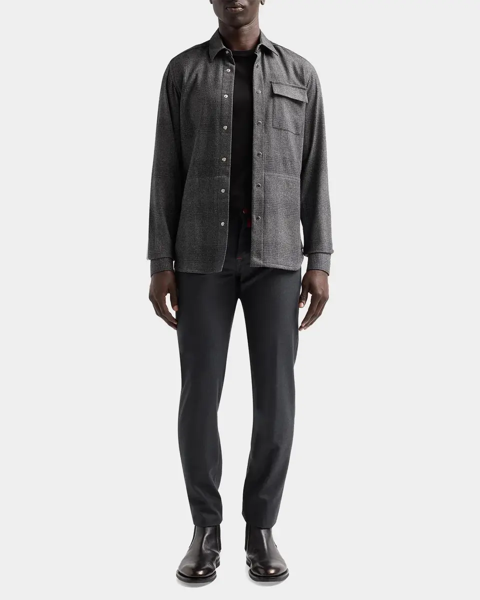Kiton Men's Buba Plaid Wool-Cotton-Cashmere Shirt | Thumbnail 2